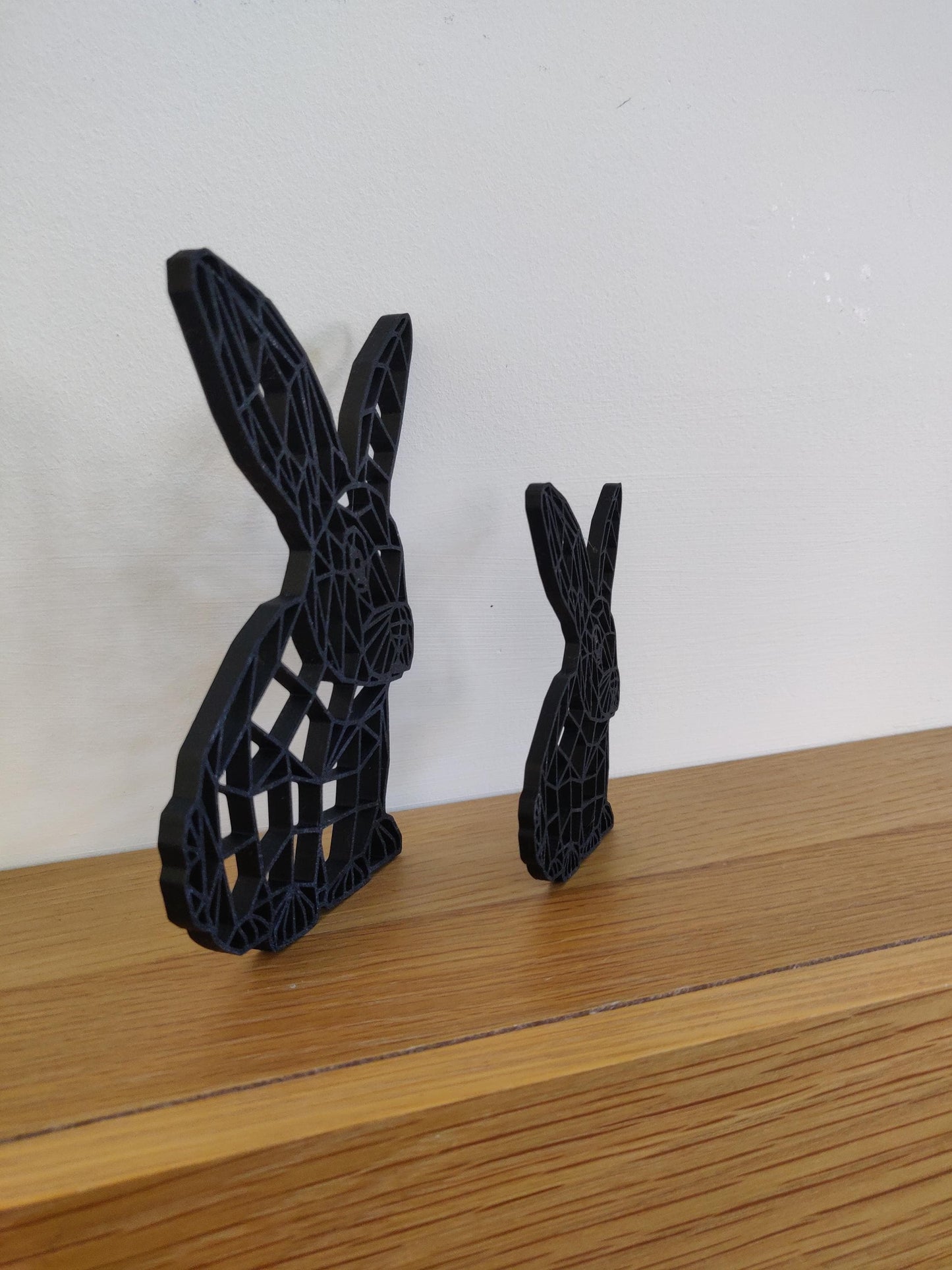 3D Printed Geometric Rabbit, Pet Memorial Keepsake, Mother & Child Figurine