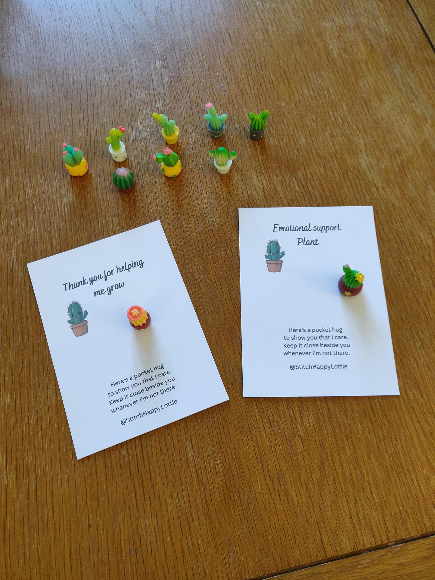 Pocket Hug Cactus Token, For Mum, Son, Daughter, Mini Resin Cacti, Plant Lover, Gift For Teacher, Helping me Grow, Emotional Support Plant