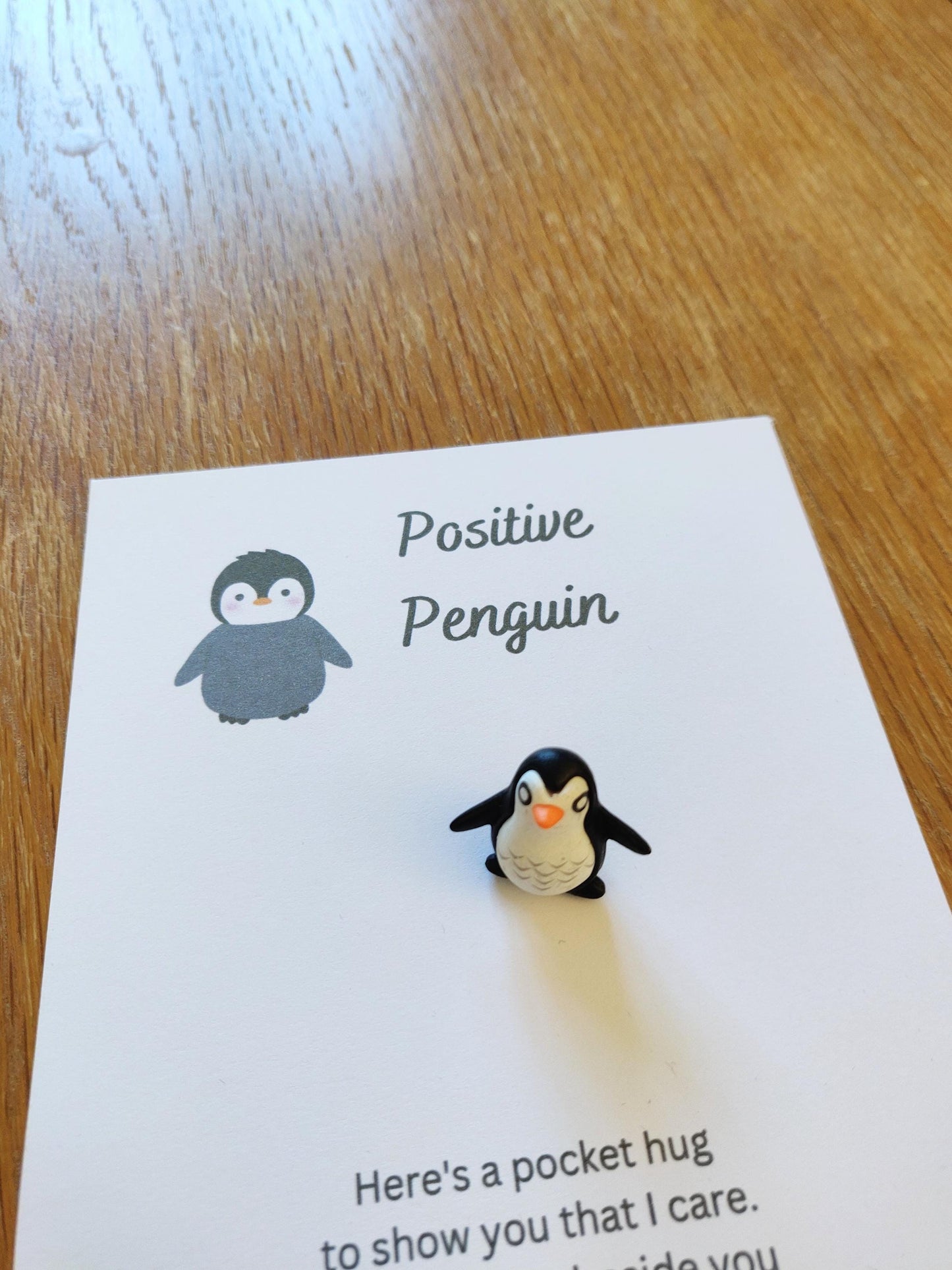 Mini Resin Penguin Pocket Hug, Positive Penguin Gift