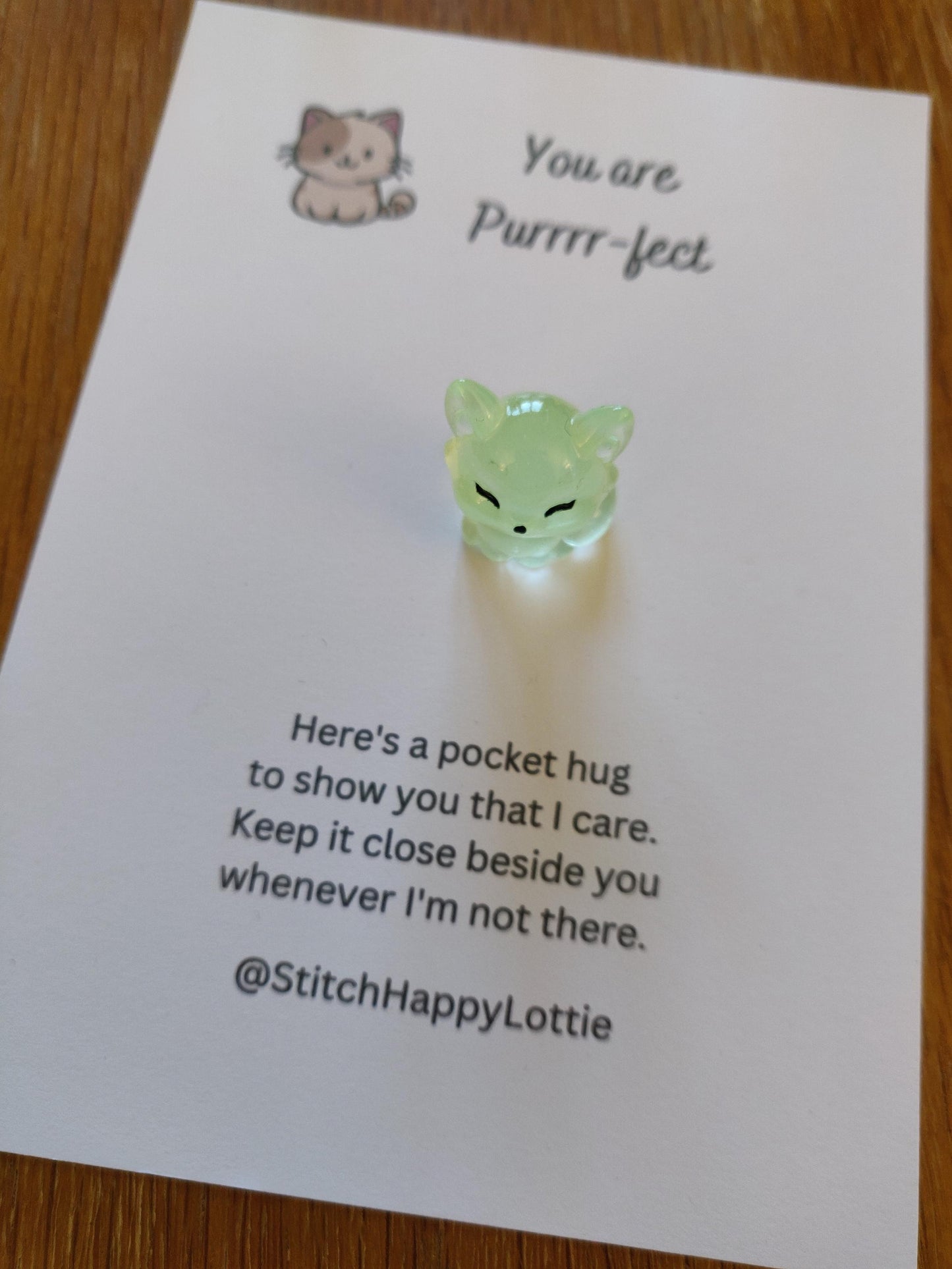 Pocket Hug You're Purr-fect, Positive, Good Luck, Mini Resin Cat, You're Perfect Kitten Gift, Positive Gift, Exam Good Luck, Cat Lover Gift