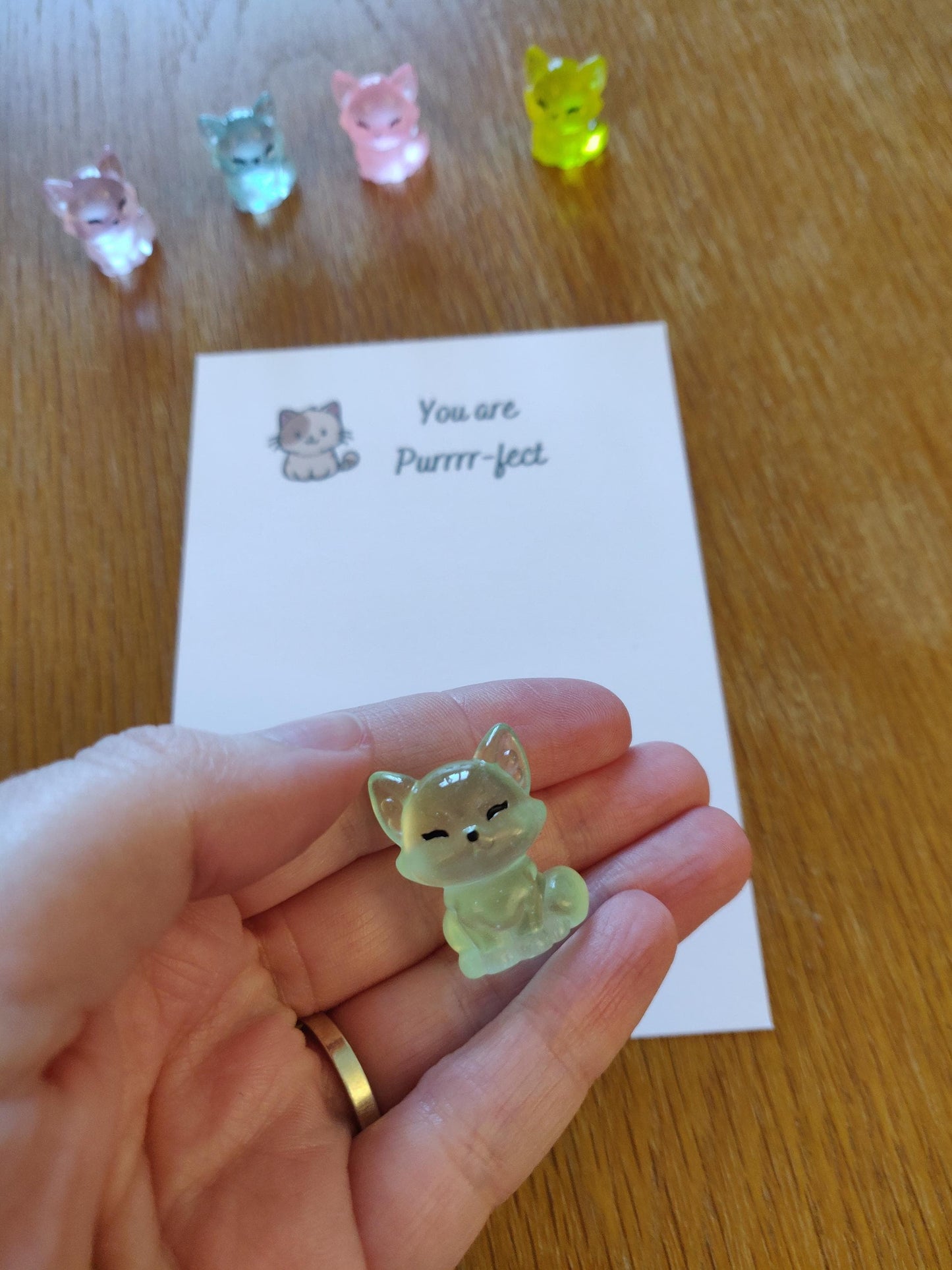 Pocket Hug You're Purr-fect, Positive, Good Luck, Mini Resin Cat, You're Perfect Kitten Gift, Positive Gift, Exam Good Luck, Cat Lover Gift