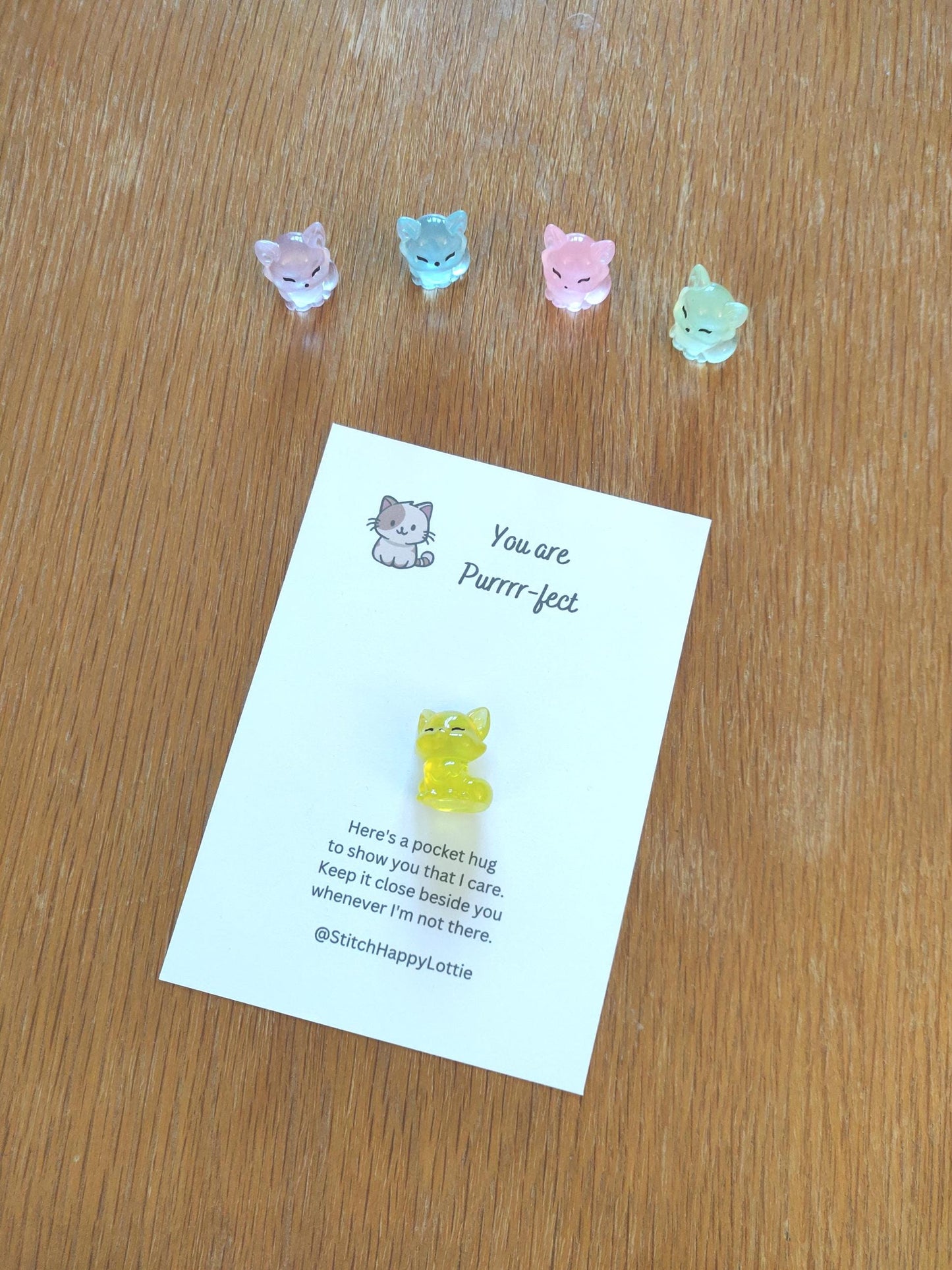 Pocket Hug You're Purr-fect, Positive, Good Luck, Mini Resin Cat, You're Perfect Kitten Gift, Positive Gift, Exam Good Luck, Cat Lover Gift