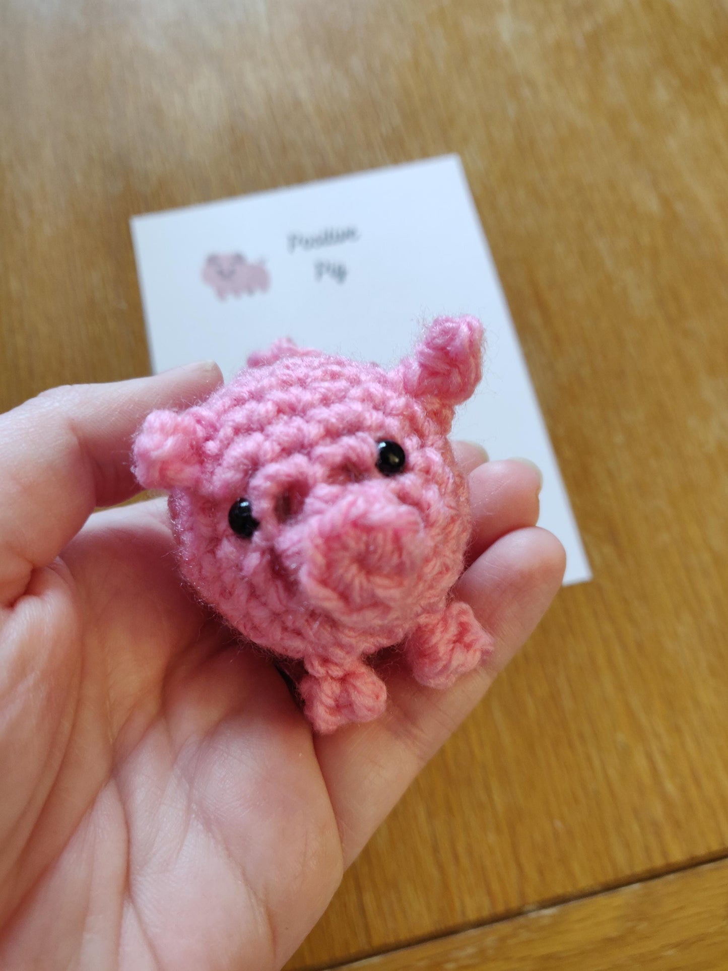 Crochet Pink Pig: Pocket Positive Amigurumi Good Luck Charm