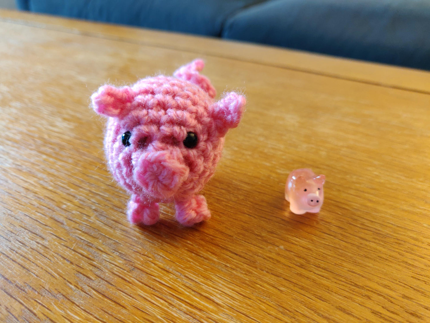 Crochet Pocket Pig, Positive Good Luck Charm, Anxiety Relief