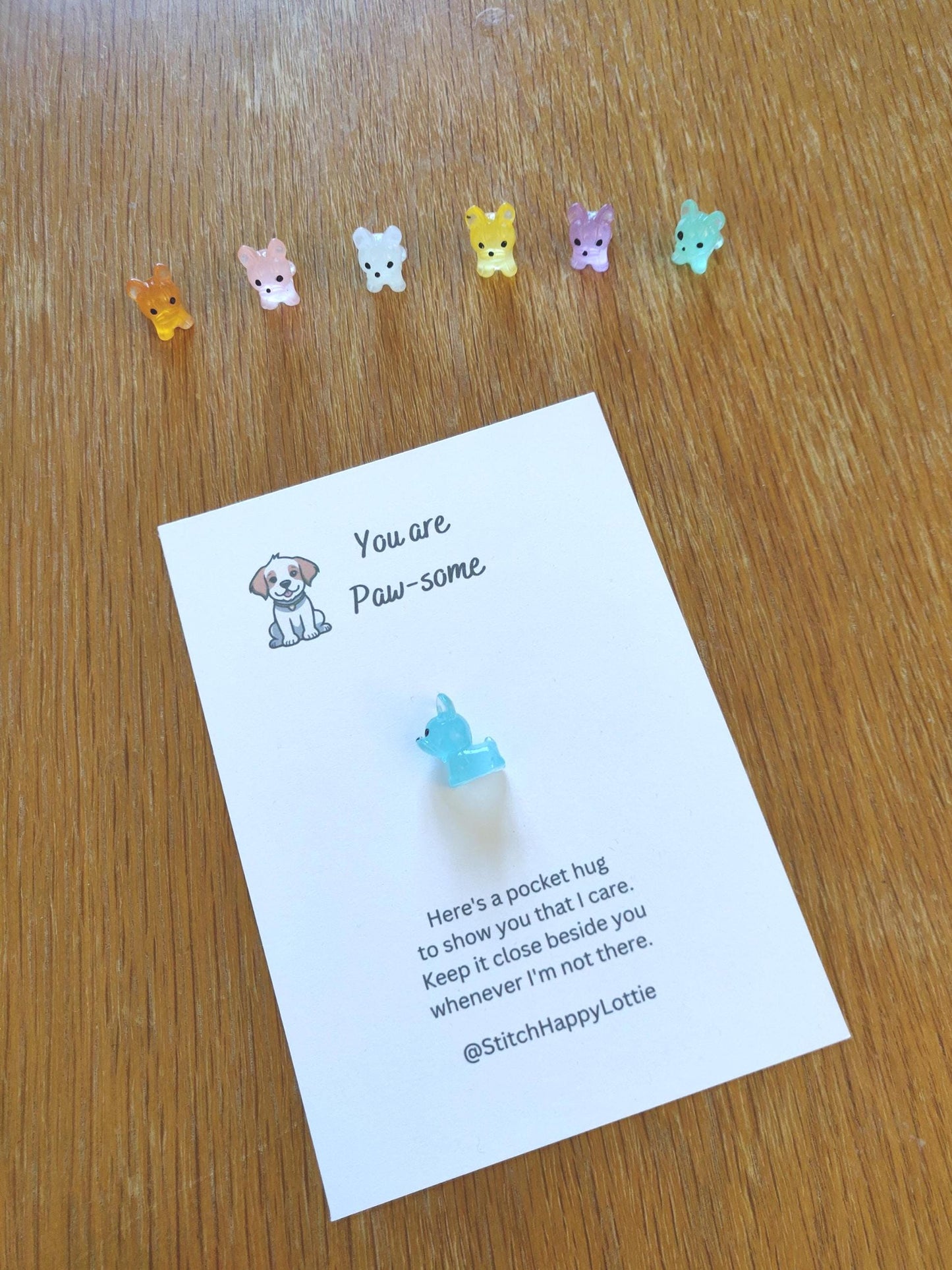 Pocket Hug You're Paw-some, For Mum, Dad, Son, Daughter, Mini Resin Dog, Awesome Puppy Gift, Positive Gift, Exam Good Luck, Dog Lover Gift