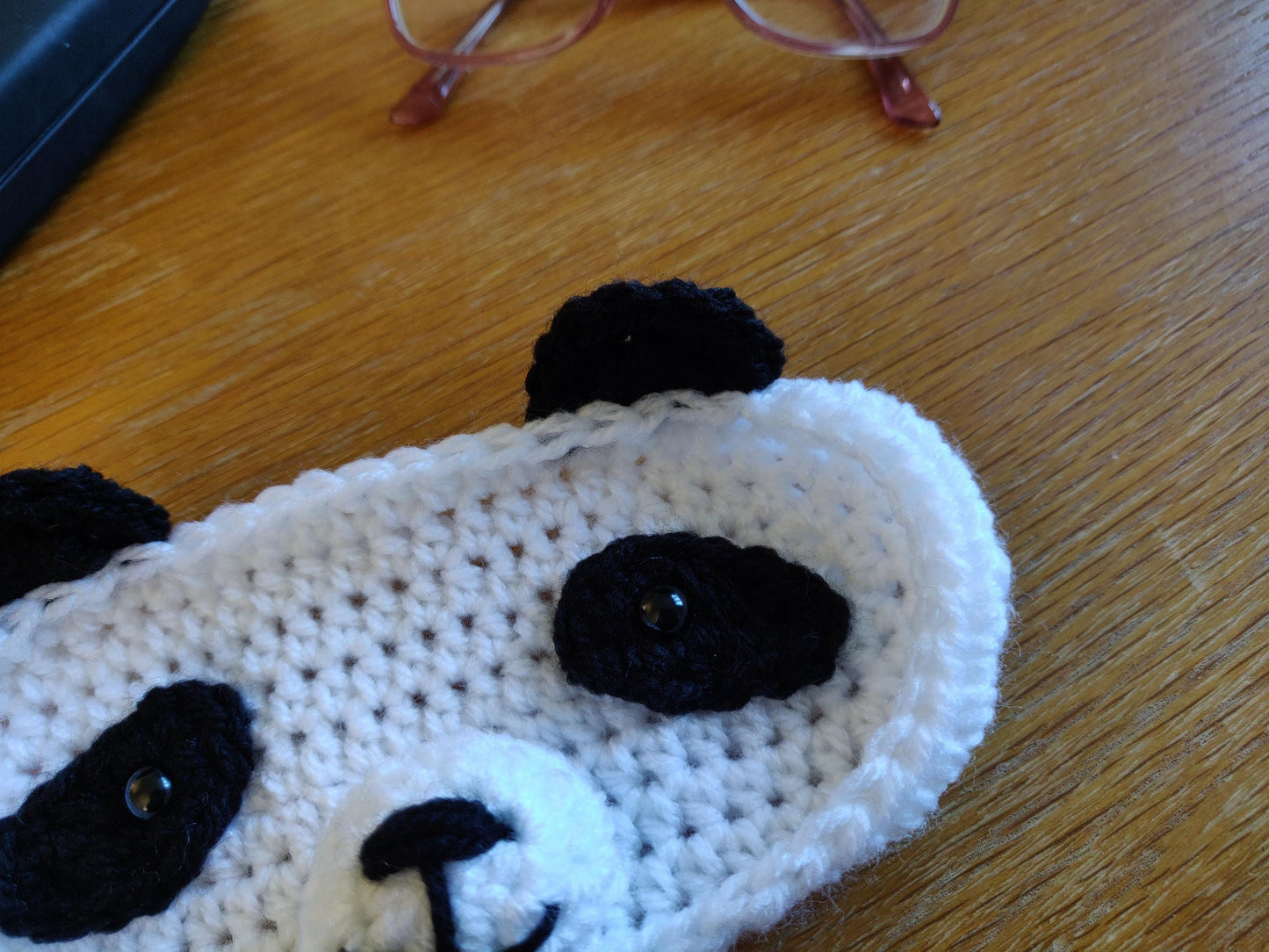 Crochet Glasses Tray, Panda Bear Glasses Holder, Cute PandaGift, Gift for Glasses Wearer kids, Personalised Animal Glasses Accessories, Case