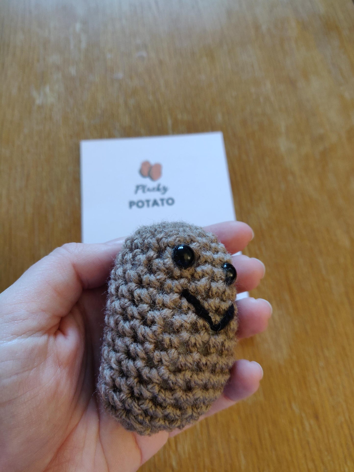 Plucky Potato Pocket Hug, Anxiety Relief Gift, Mini Crochet Potato Pet, Fun Gift For Friend, Exam Good Luck, School Pocket Token, Positive