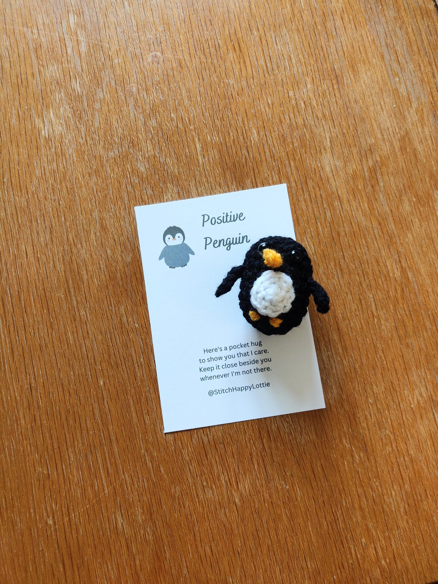 Crochet Penguin Pocket Hug, Penguin Lover Gift, Anxiety Token