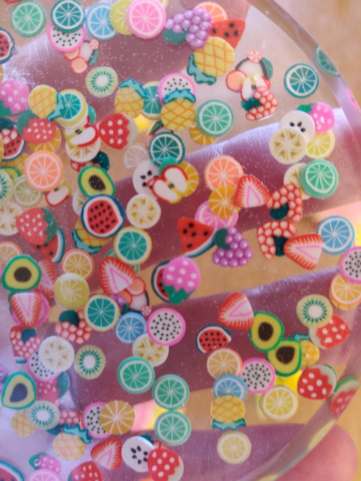 Handmade Resin Fruit Slice Coaster, Summer Table Decor