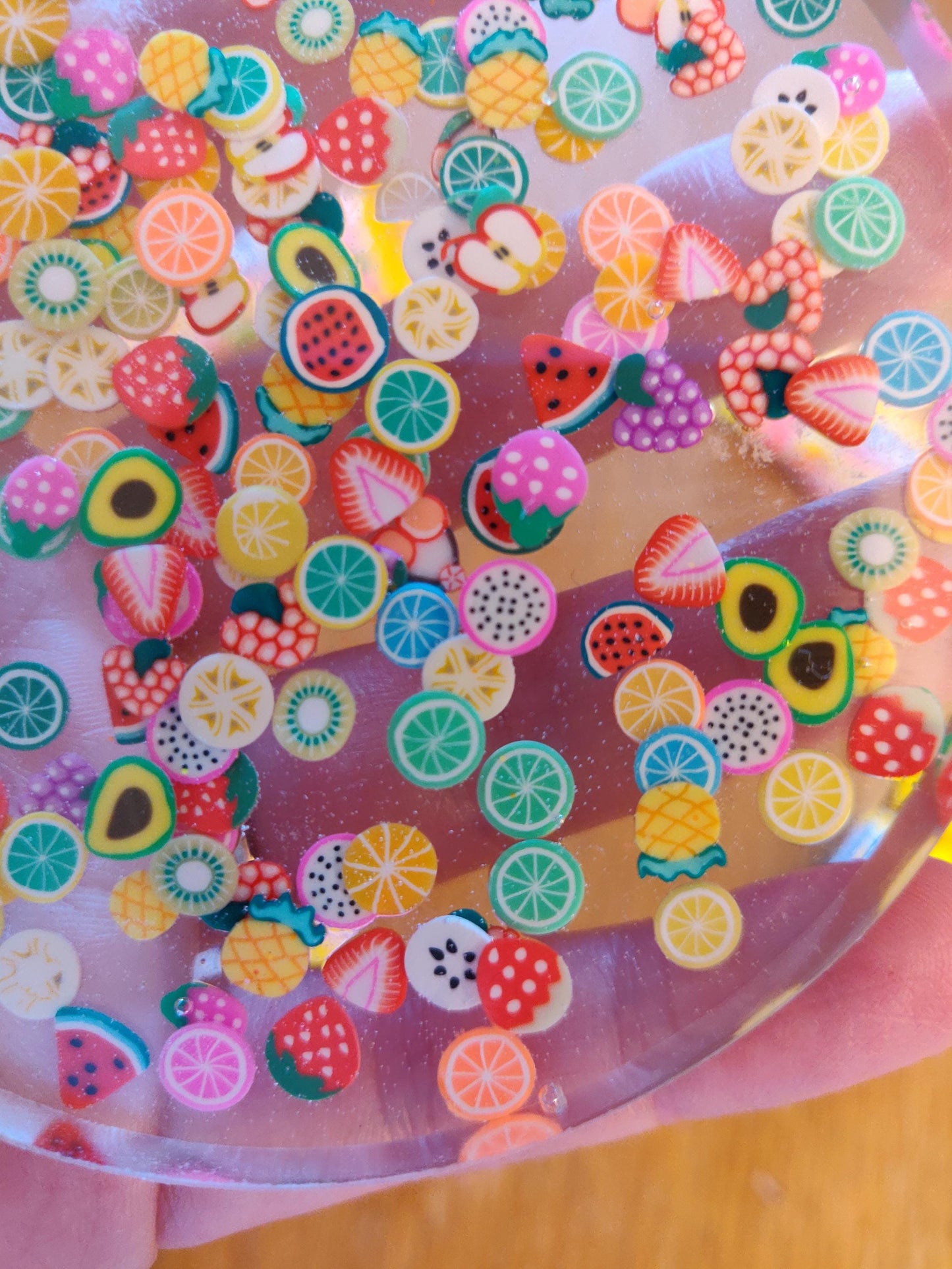 Handmade Resin Fruit Slice Coaster, Summer Table Decor