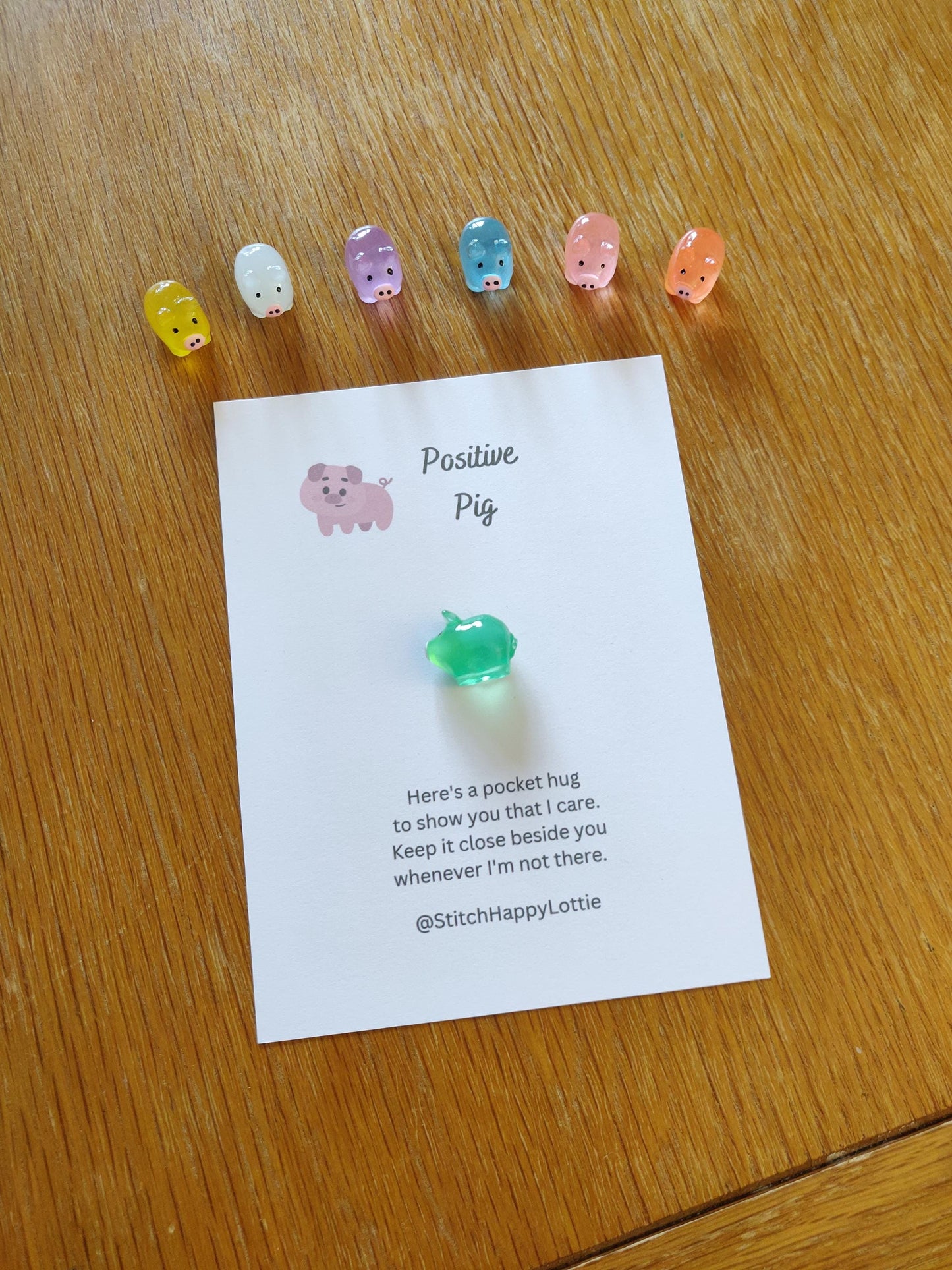 Crochet Pocket Pig, Positive Good Luck Charm, Anxiety Relief