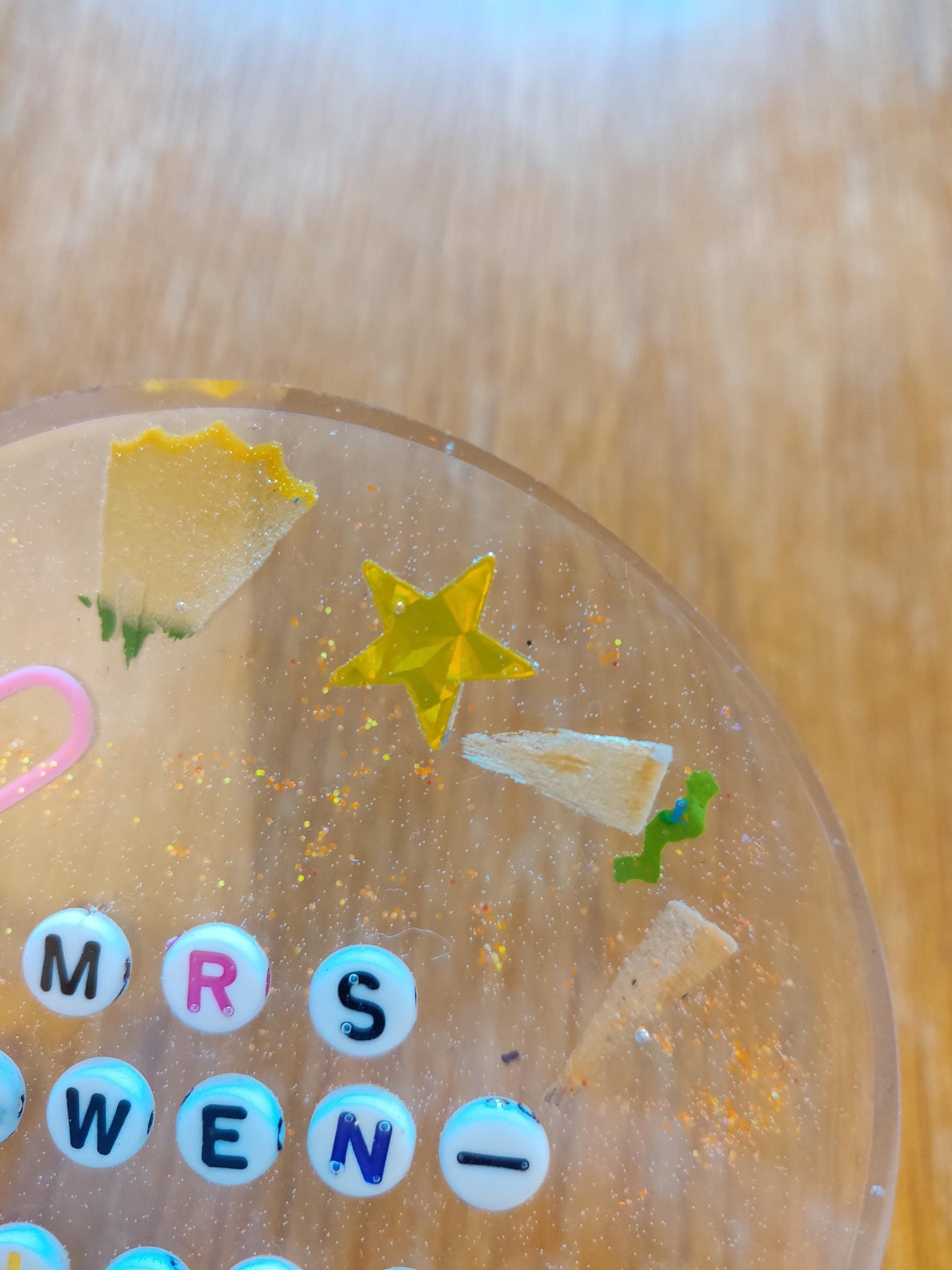 Personalised Teacher Gift, Teacher Coaster, End of term gift for TA, Resin Paperweight, Unique, Fun Gift for Childminder, Nursery Key worker