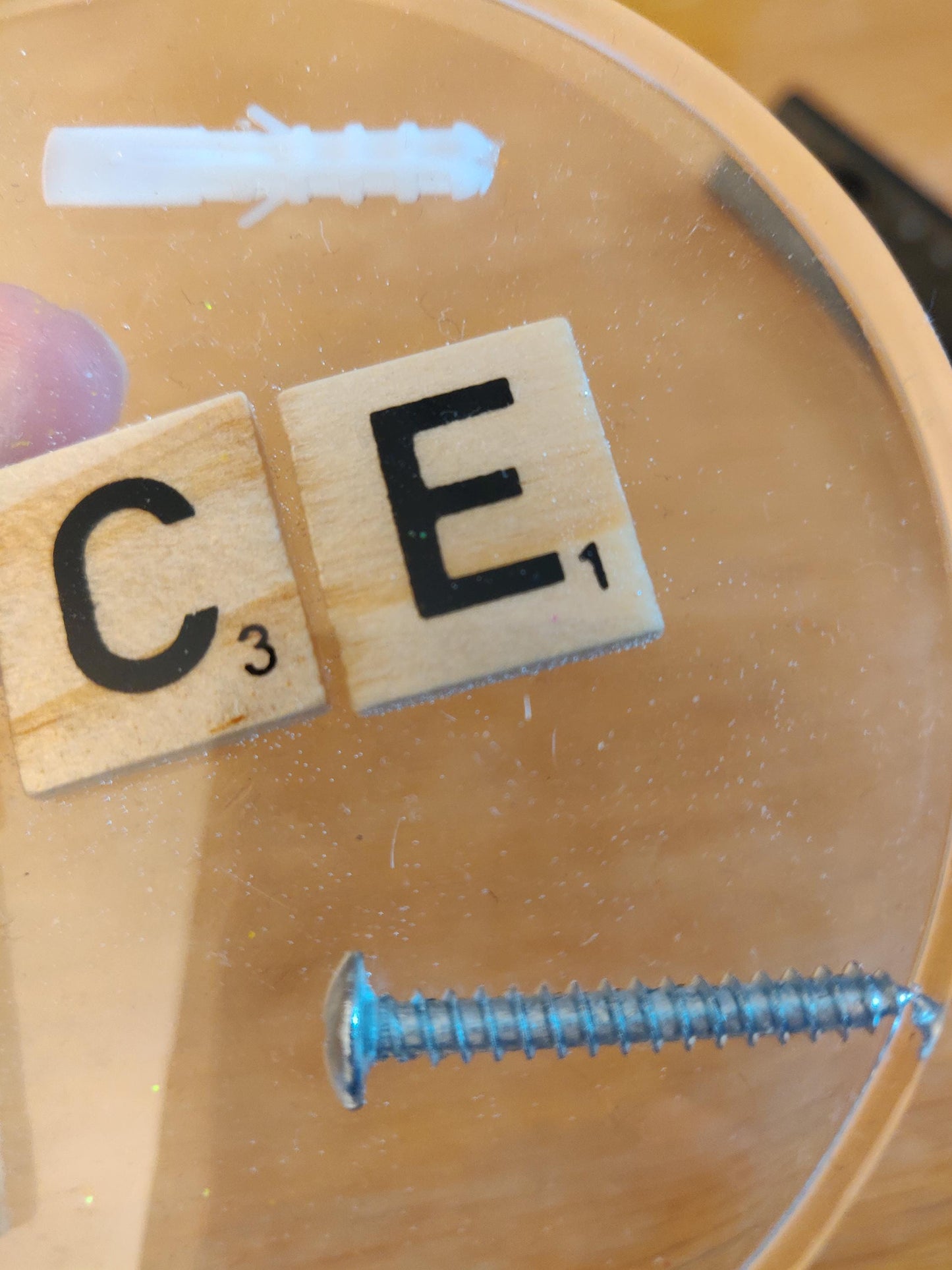Handmade Resin Dad Coaster: Scrabble Tiles & Hardware
