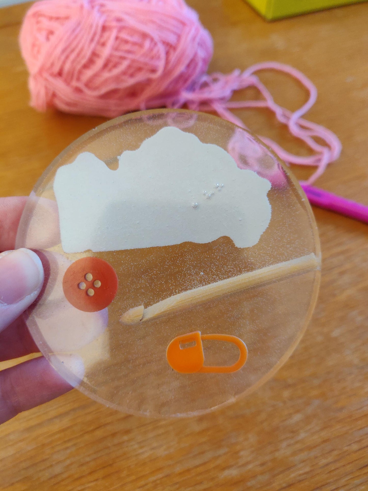 Crochet Queen Resin Coaster, Craft Room Decor