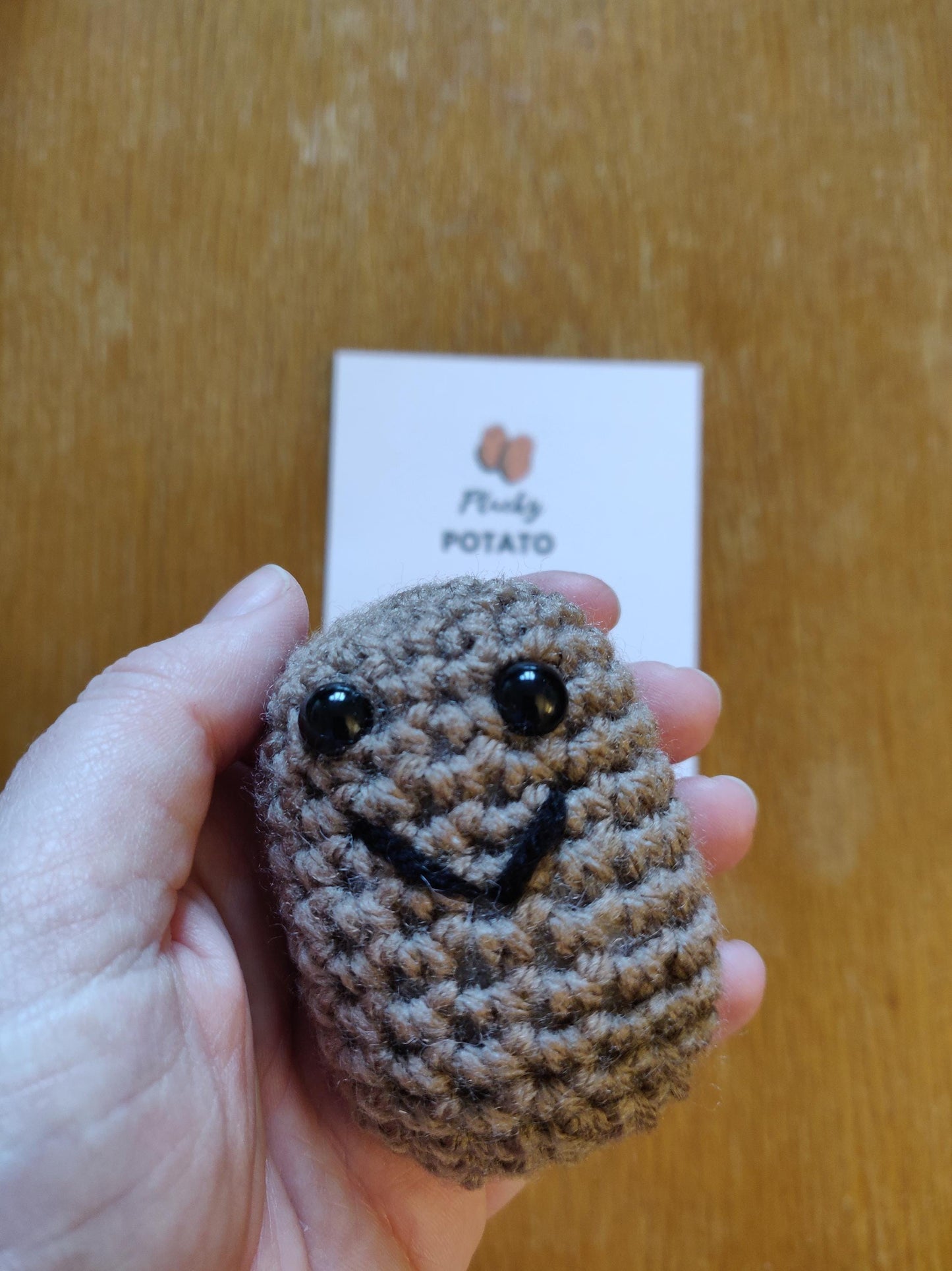 Plucky Potato Pocket Hug, Anxiety Relief Gift, Mini Crochet Potato Pet, Fun Gift For Friend, Exam Good Luck, School Pocket Token, Positive