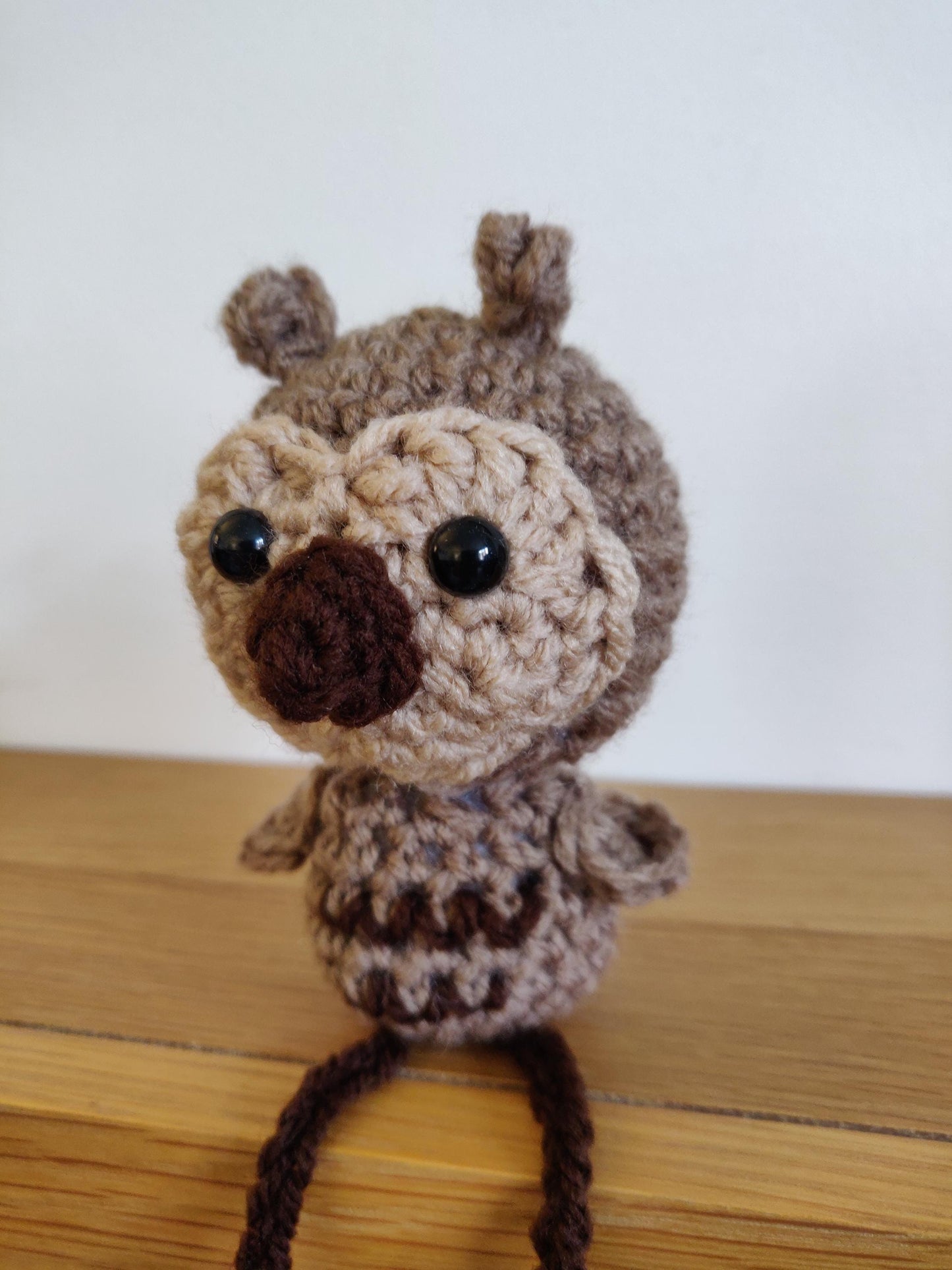 Owl Shelf Sitter, Brown Owl Home Decoration, Crochet Bird Ornament, Wise Owl Gift, Owl Figurine, Christmas Ornament, Autumn Decor
