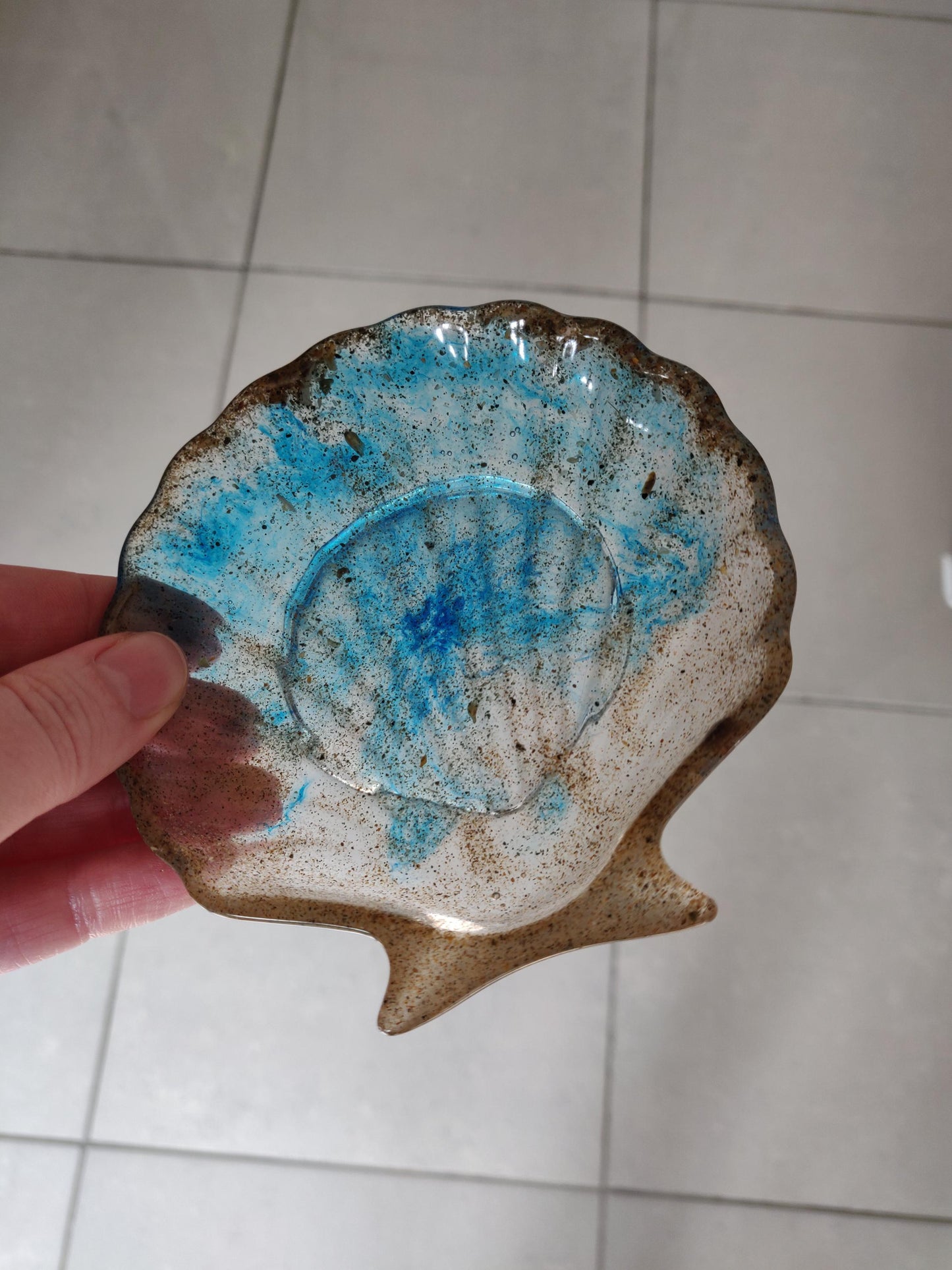 Shell Resin Trinket Dish, Sea and Sand Jewellery Storage