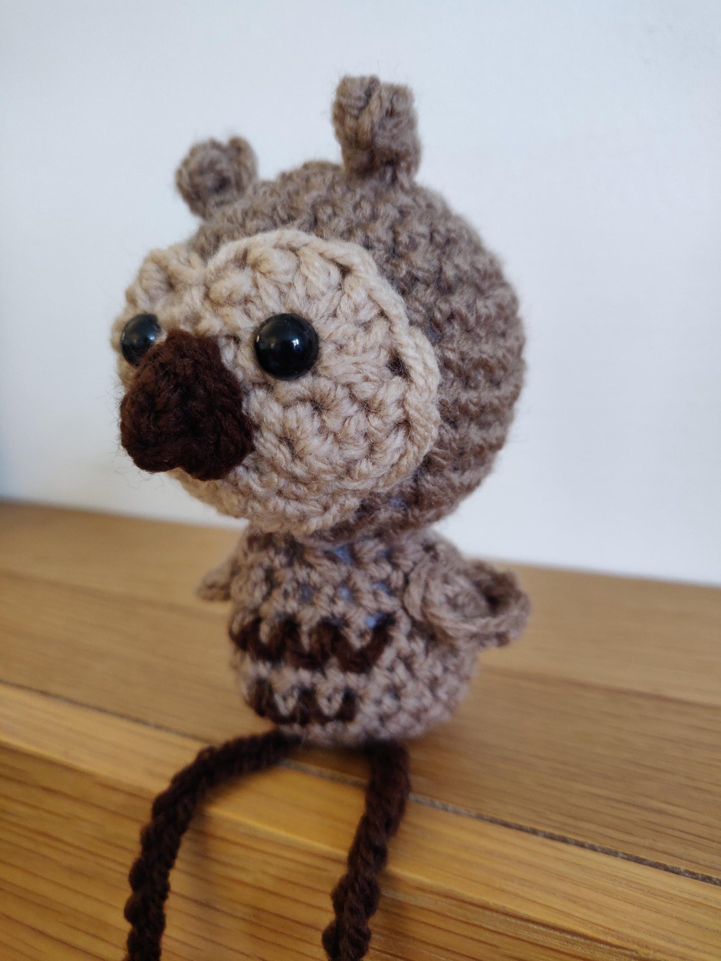 Owl Shelf Sitter, Brown Owl Home Decoration, Crochet Bird Ornament, Wise Owl Gift, Owl Figurine, Christmas Ornament, Autumn Decor