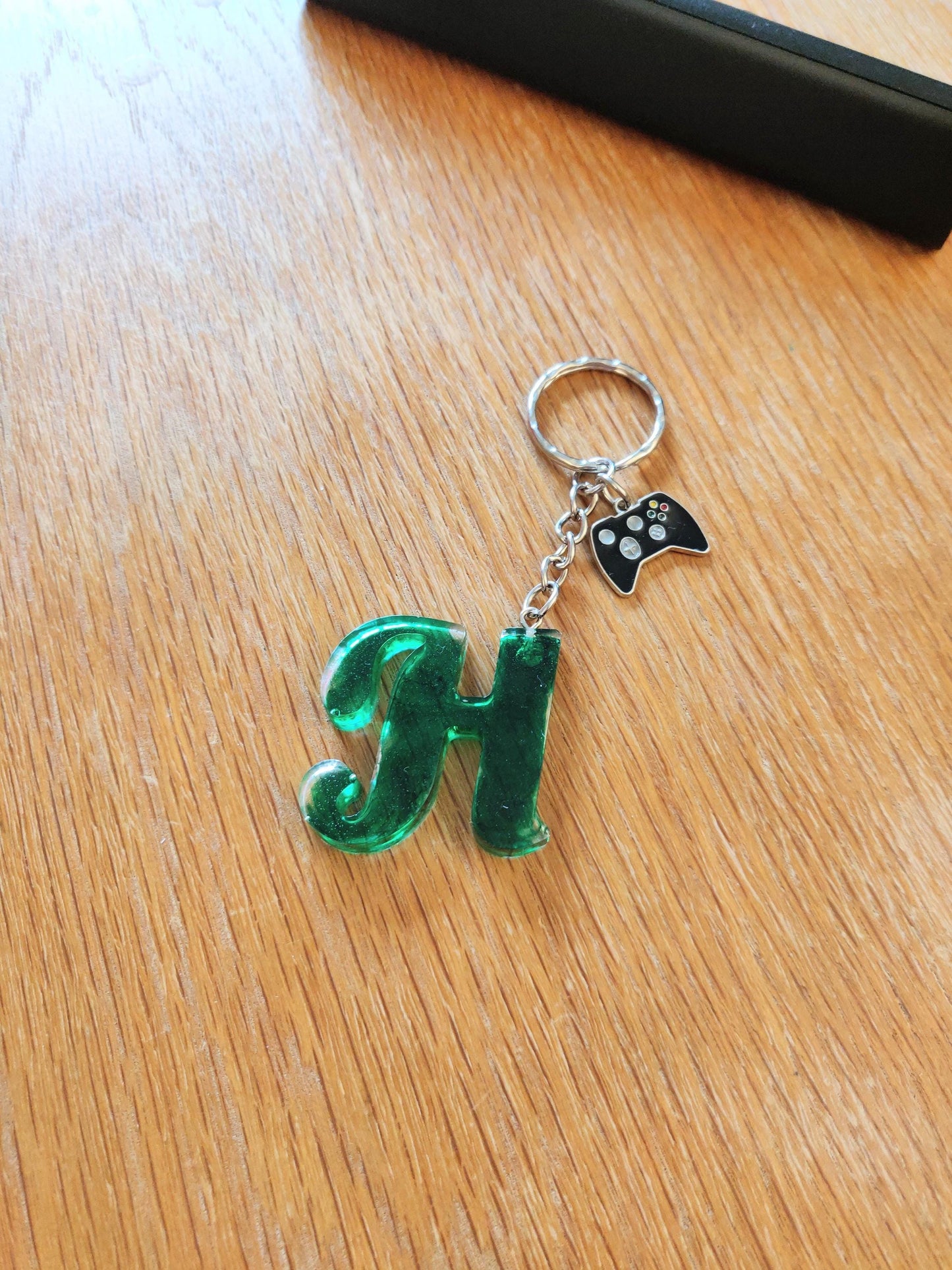Resin Letter Keychain, Handmade Name Bag  Charm, Game Controller Keyring, Customer Name Gift, Personalised Letter Birthday Gift, Game Charm