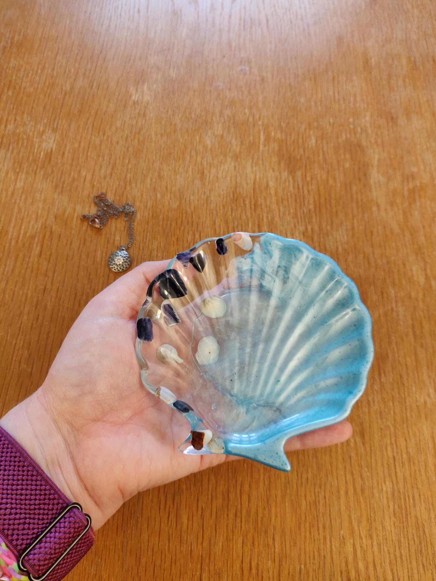 Resin Shell Trinket Dish, North Wales Beach Decor