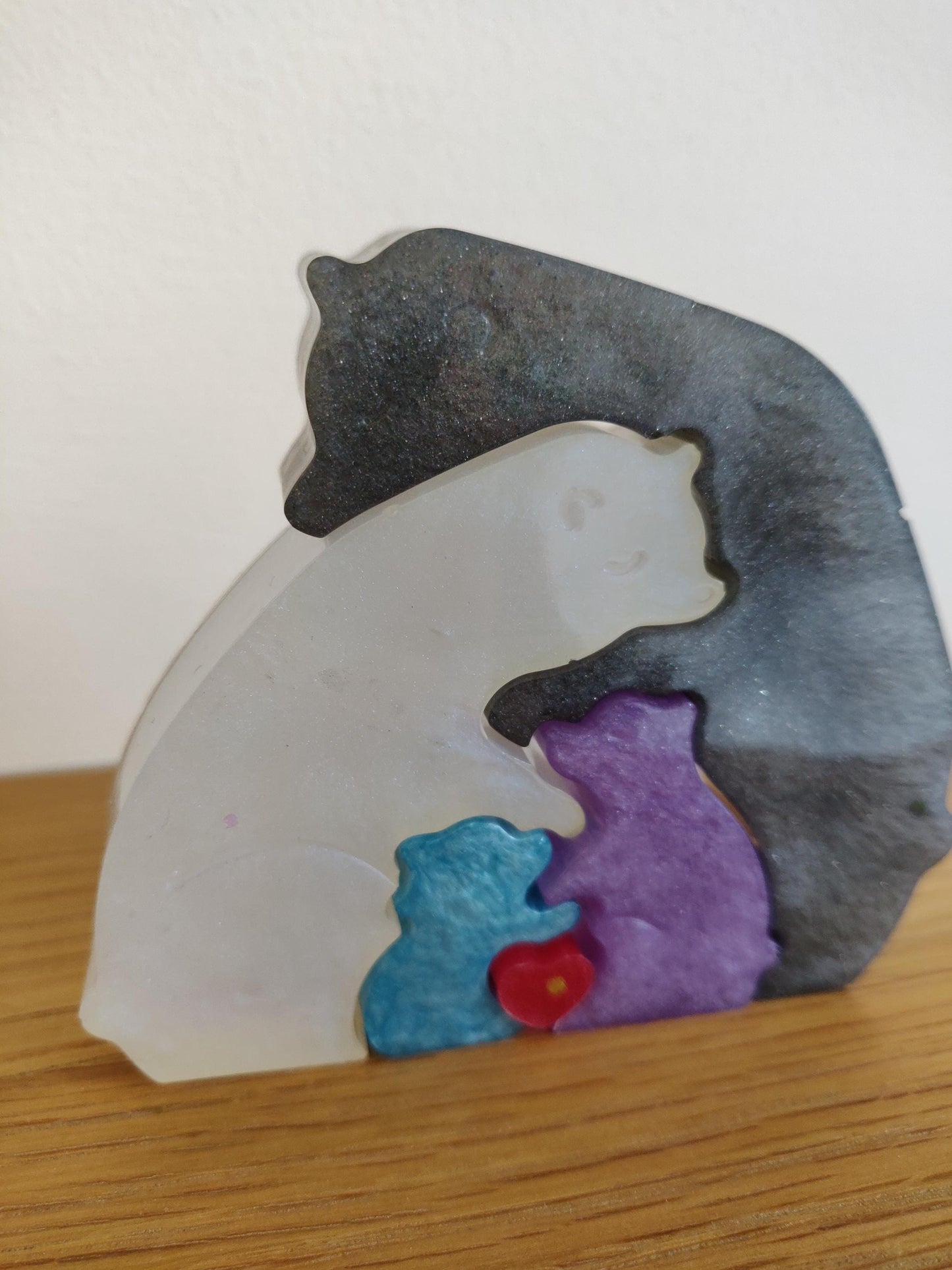 Family Bear Ornament, Custom Resin Figurines, New Baby Gift