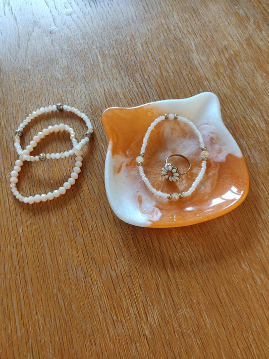 Ginger Cat Trinket Dish: Handmade Resin Ring & Jewelry Tray