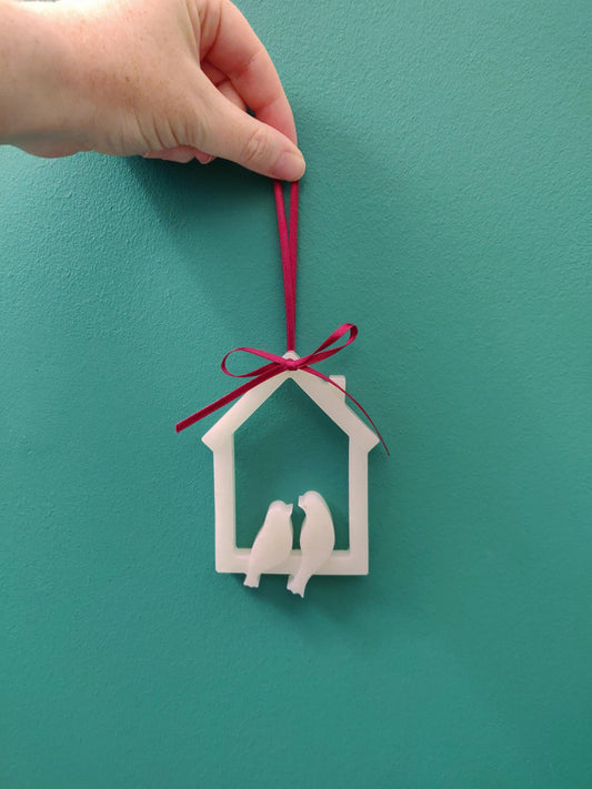 Resin Love Bird Ornament: Wedding, Anniversary, New Home Gift