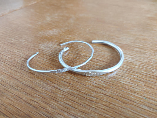 Recycled Crochet Hook Bangle, Handmade Silver Jewelry