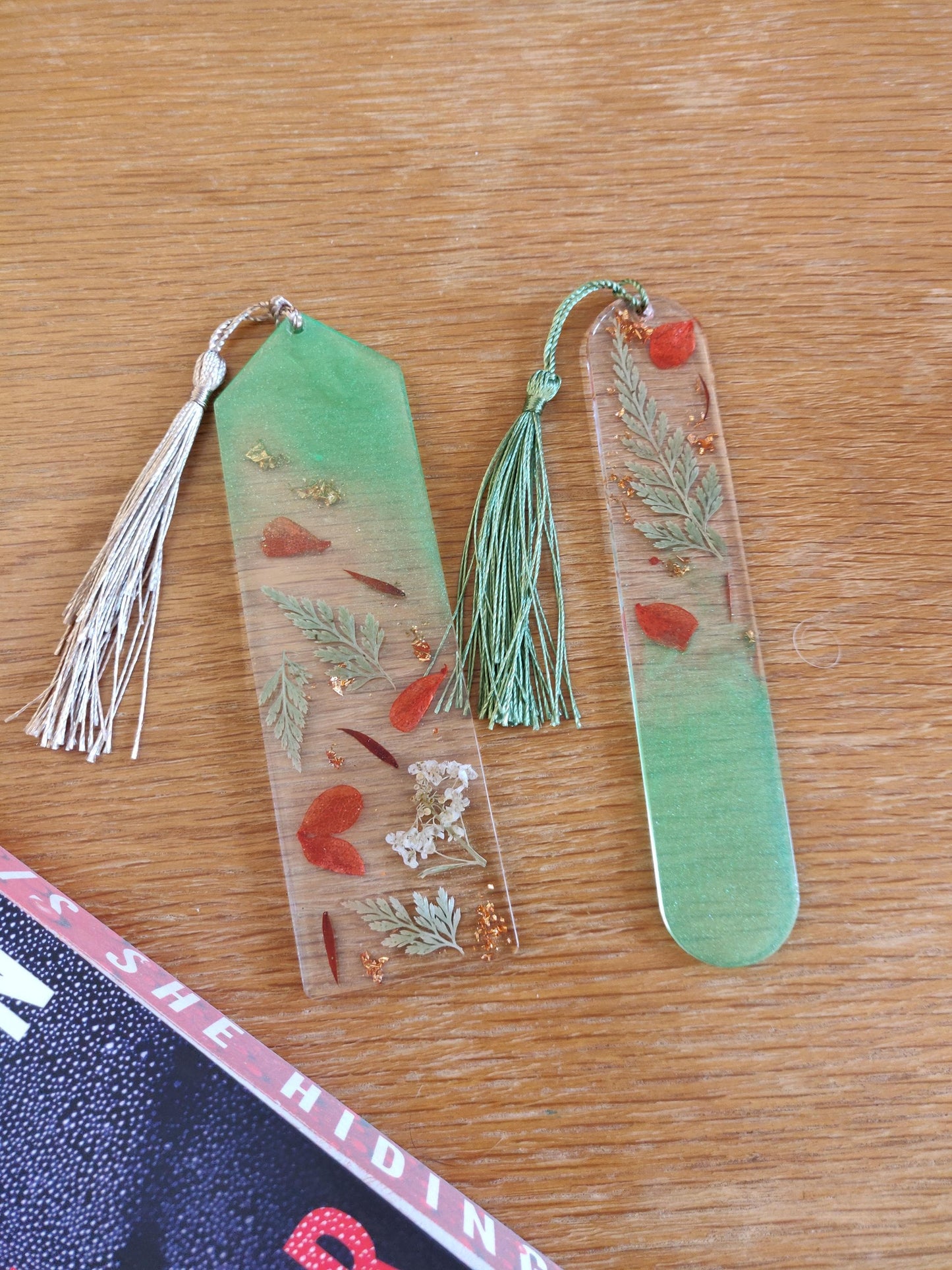Floral Resin Bookmark with Tassel, Book Lover Gift