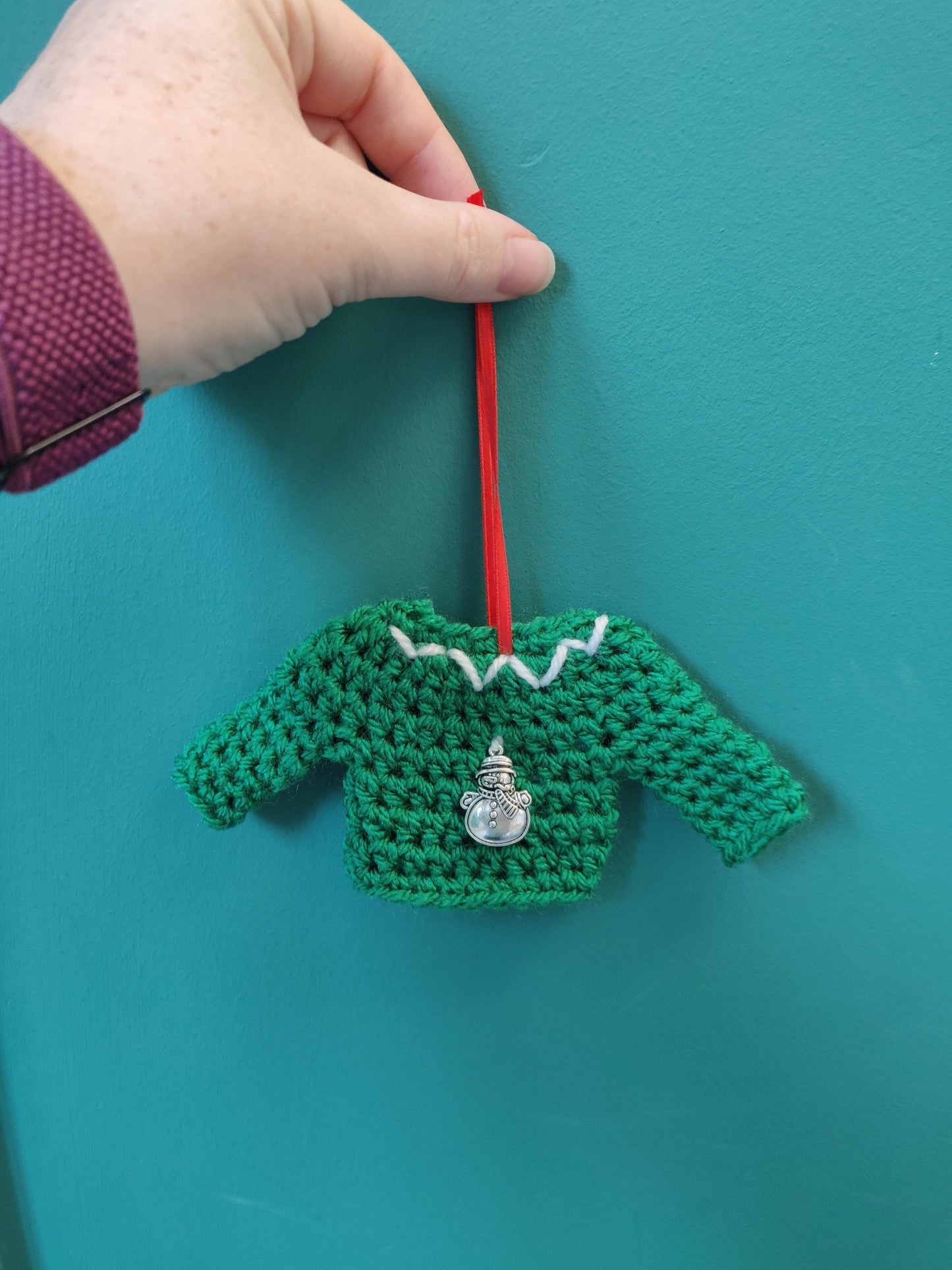 Handmade Christmas Jumper Ornament, Ugly Xmas Sweater Decor