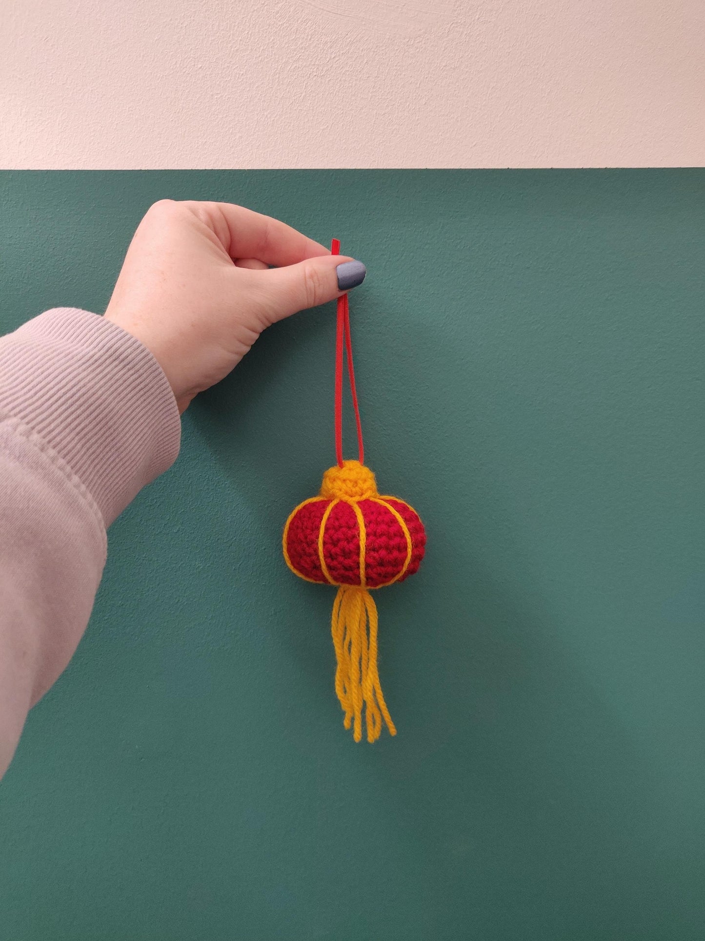 Crochet Chinese Red Lantern, Lunar New Year Car Decor