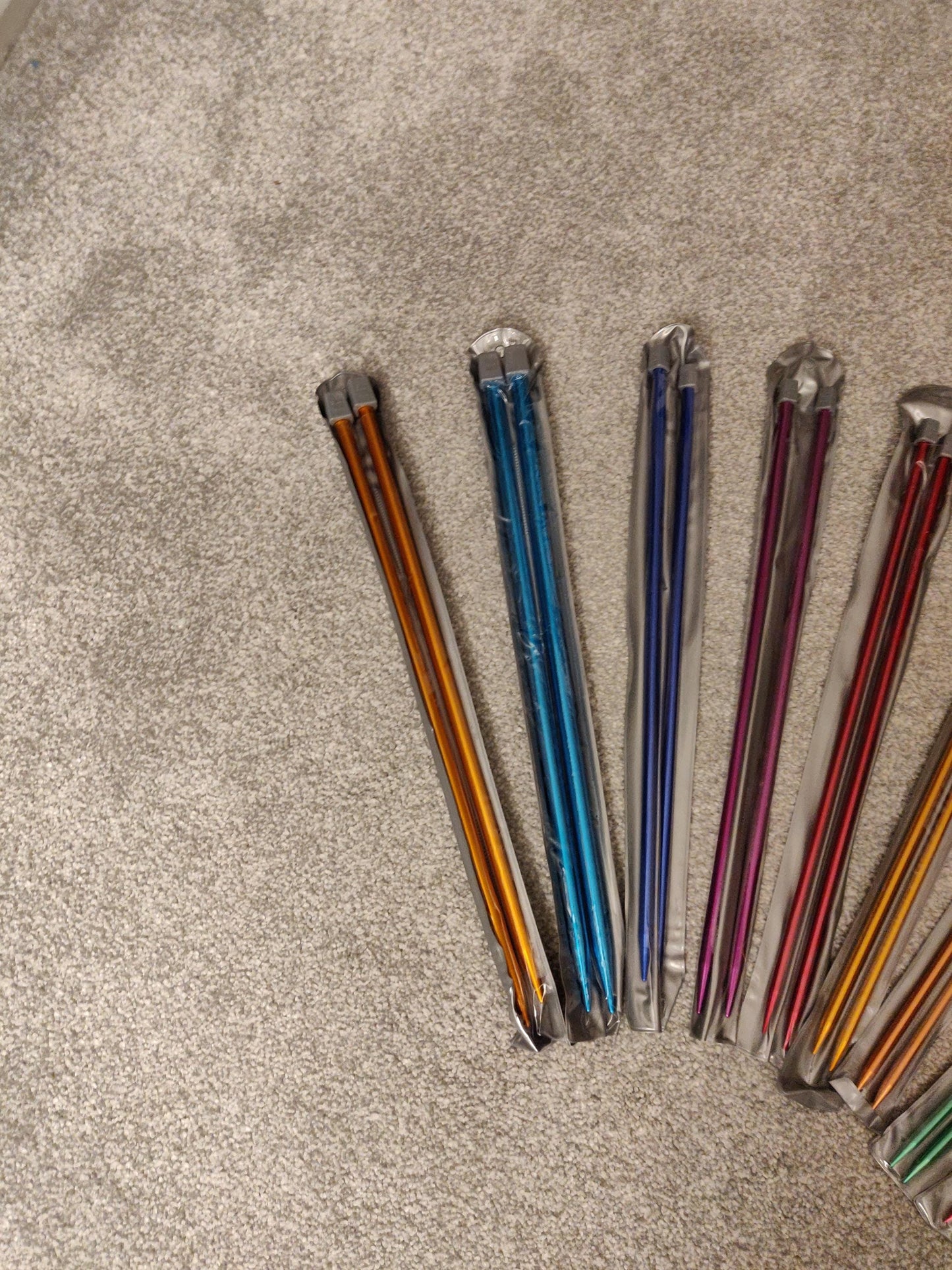 Rainbow Aluminum Knitting Needles, Individual Sets