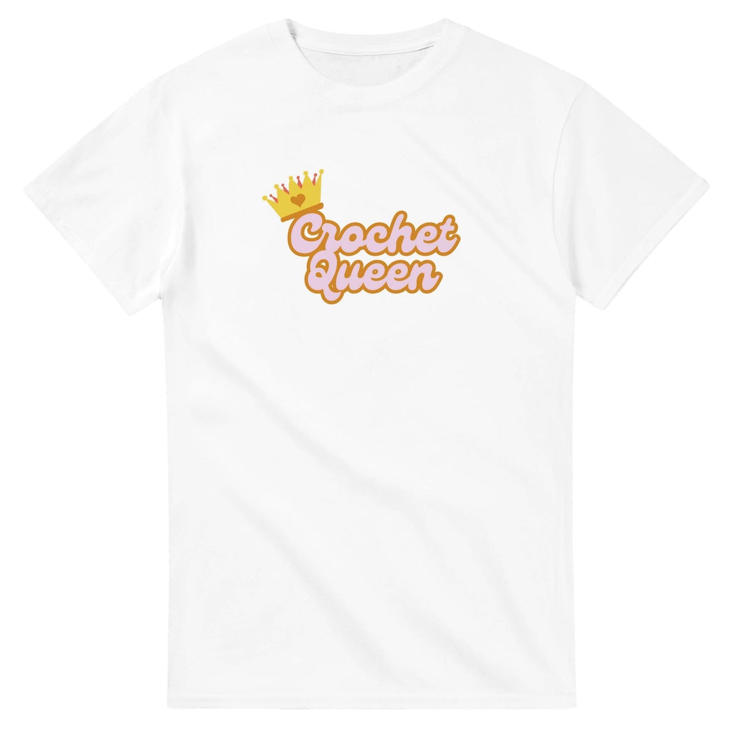 Crochet Queen T-Shirt | White Tee with Crown Design | Gift for Crocheters